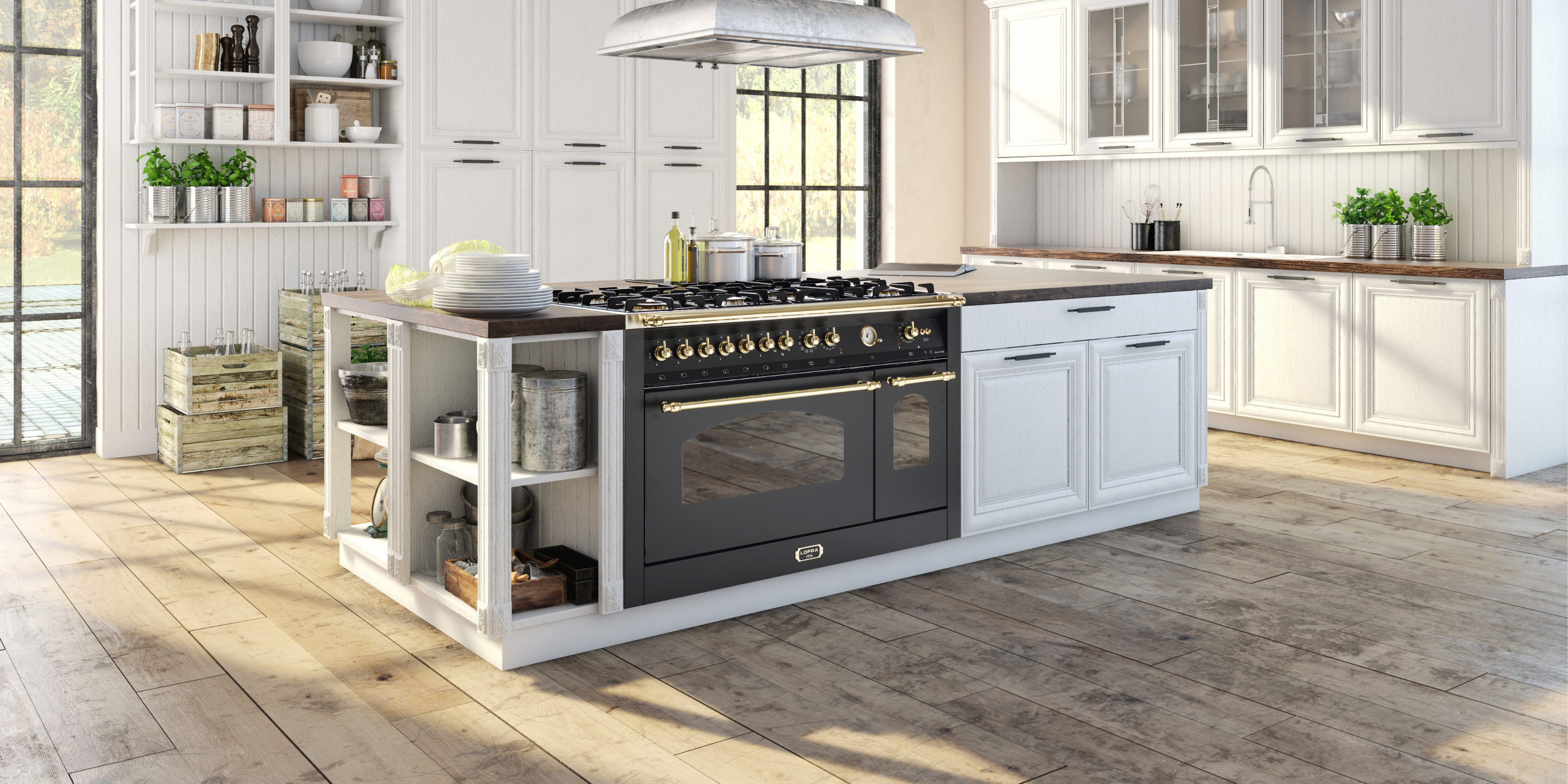 Lofra Dolcevita range cooker collection – Italian-crafted retro range cookers in multiple colours with brass trim, from 60cm to 150cm