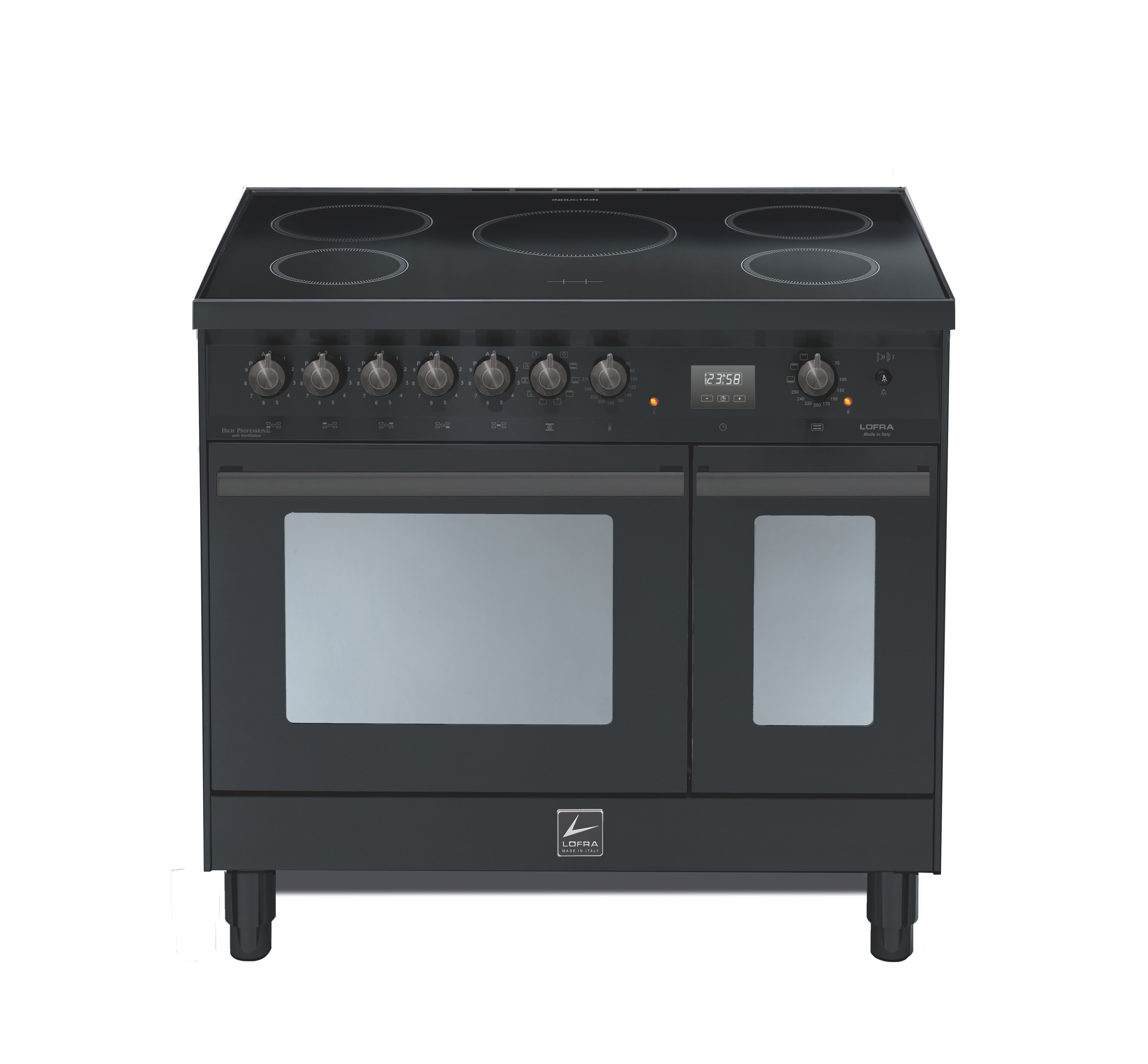 Eclisse 90 cm Induction Double Oven Range Cooker - Black Matt