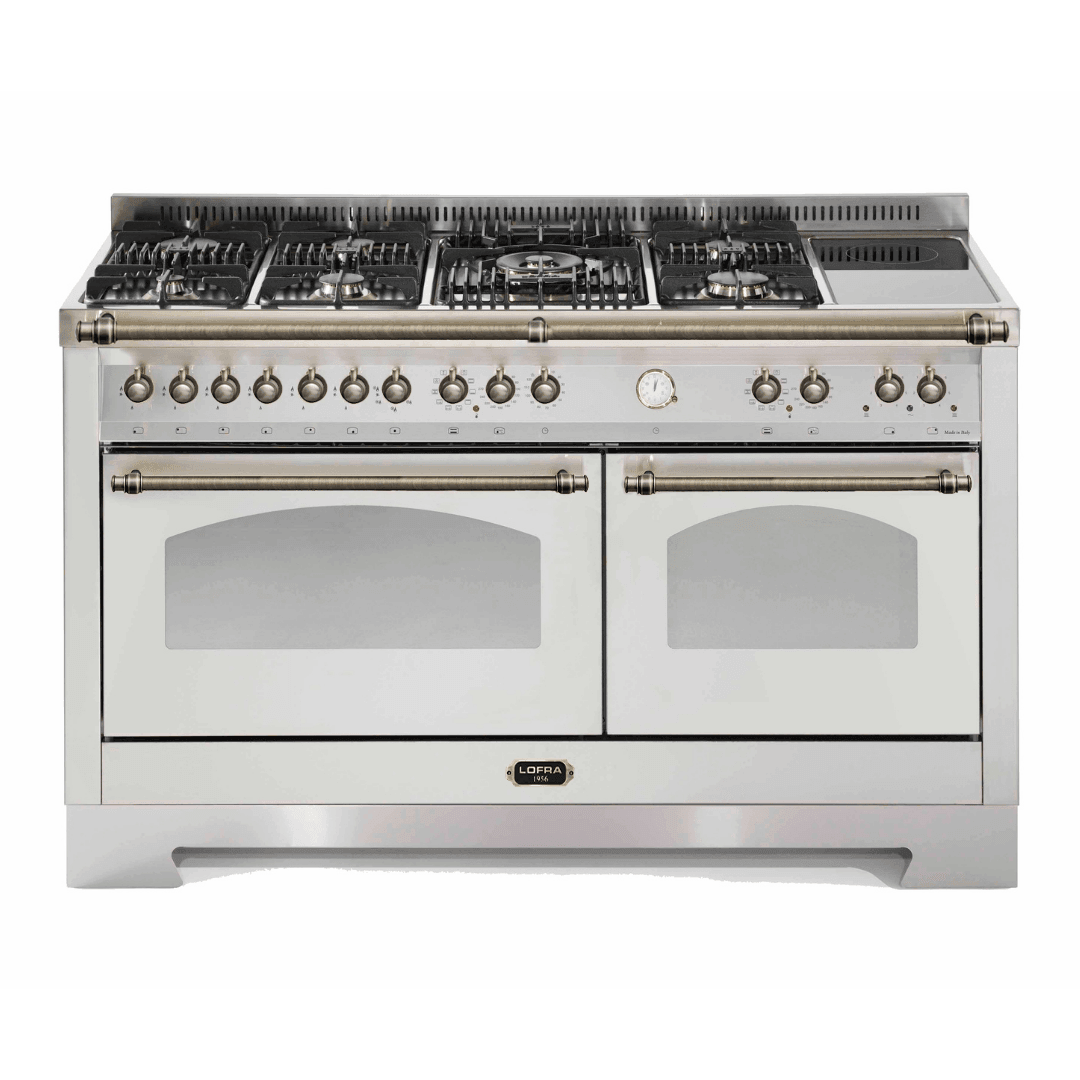 Dolcevita 150 cm Mixed Burners Double Electric Oven Dual Fuel Range Cooker - Stainless Steel - Bronze Finish - Lofra Cookers