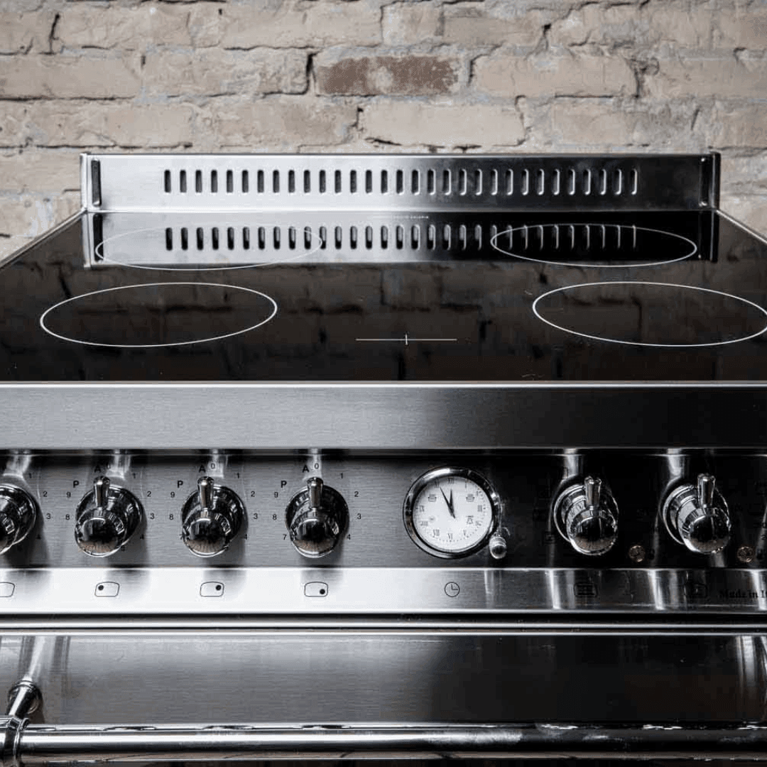 Dolcevita 70 cm Double Electric Oven Electric Fuel Range Cooker - Black Matte - Brass Finish - Lofra Cookers