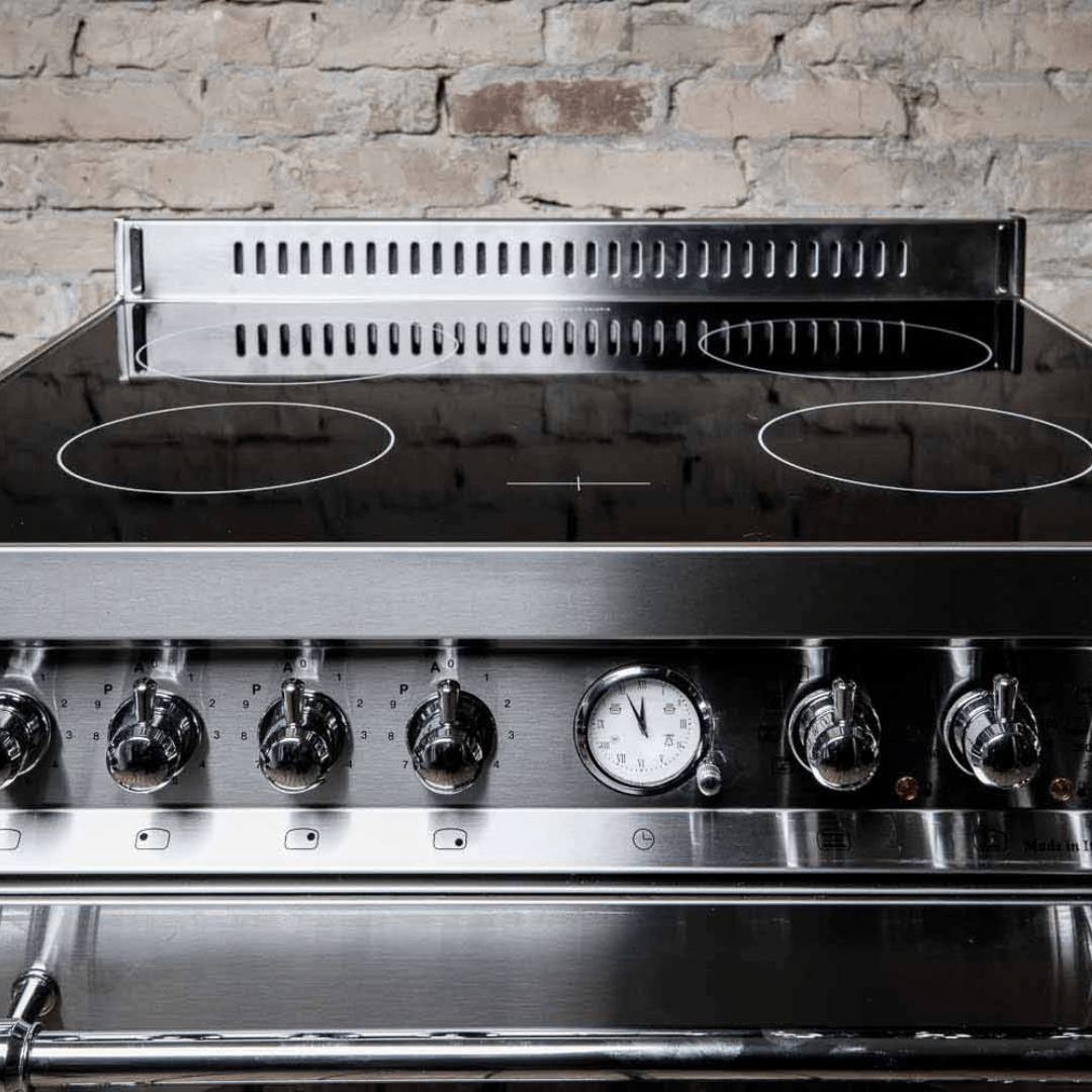 Dolcevita 90 cm Double Oven Electric Fuel Cooker - Stainless Steel - Brass Finish - Lofra Cookers