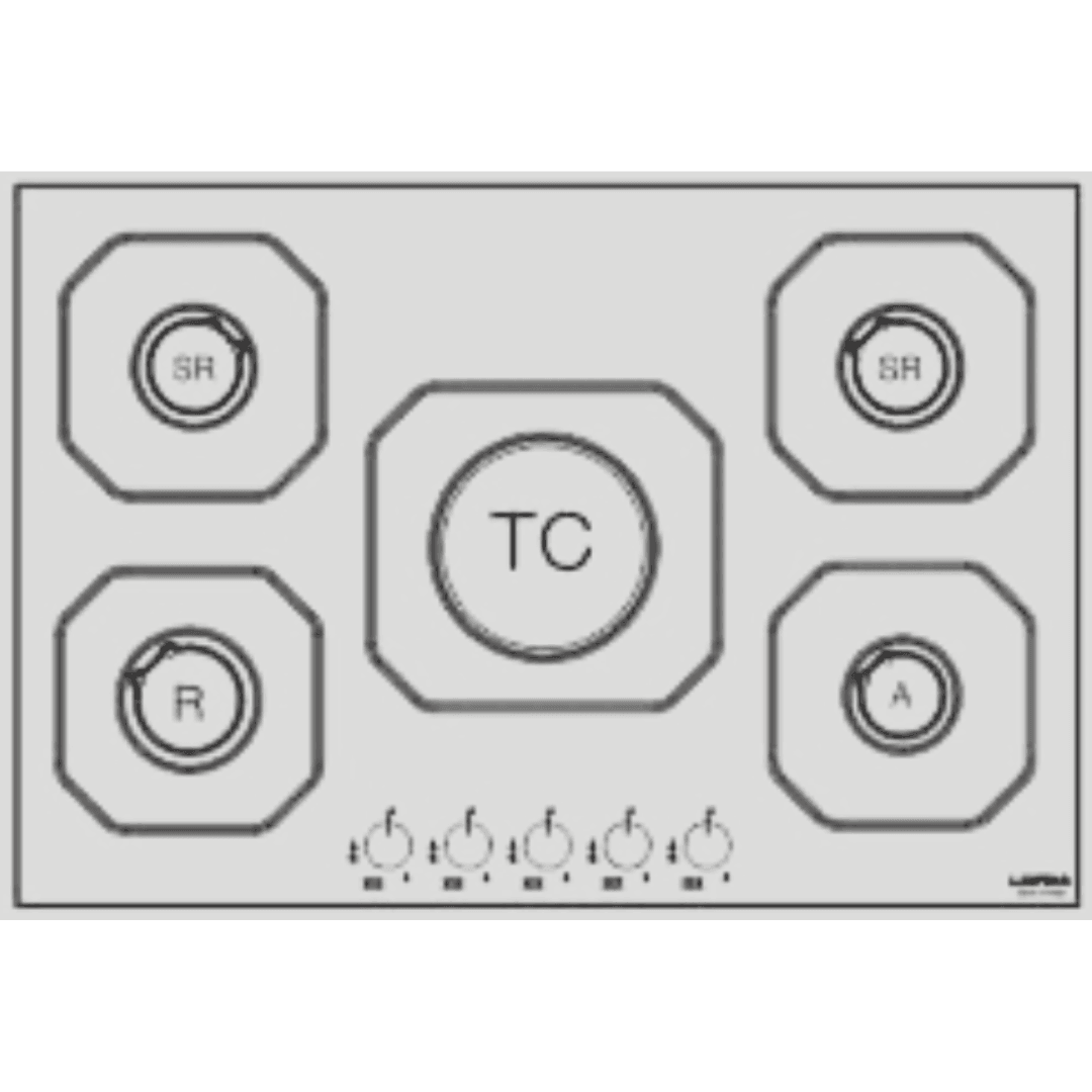 Dolcevita Hob 75 cm - Black Matte - Brass Finish - Lofra Cookers