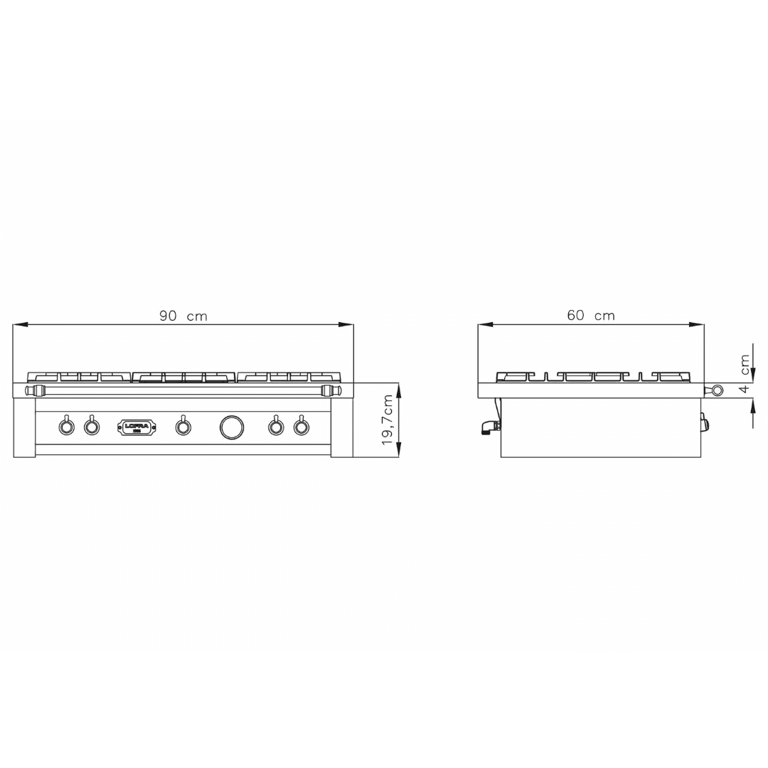 Dolcevita Range Top 90 cm - Black Matte - Lofra Cookers
