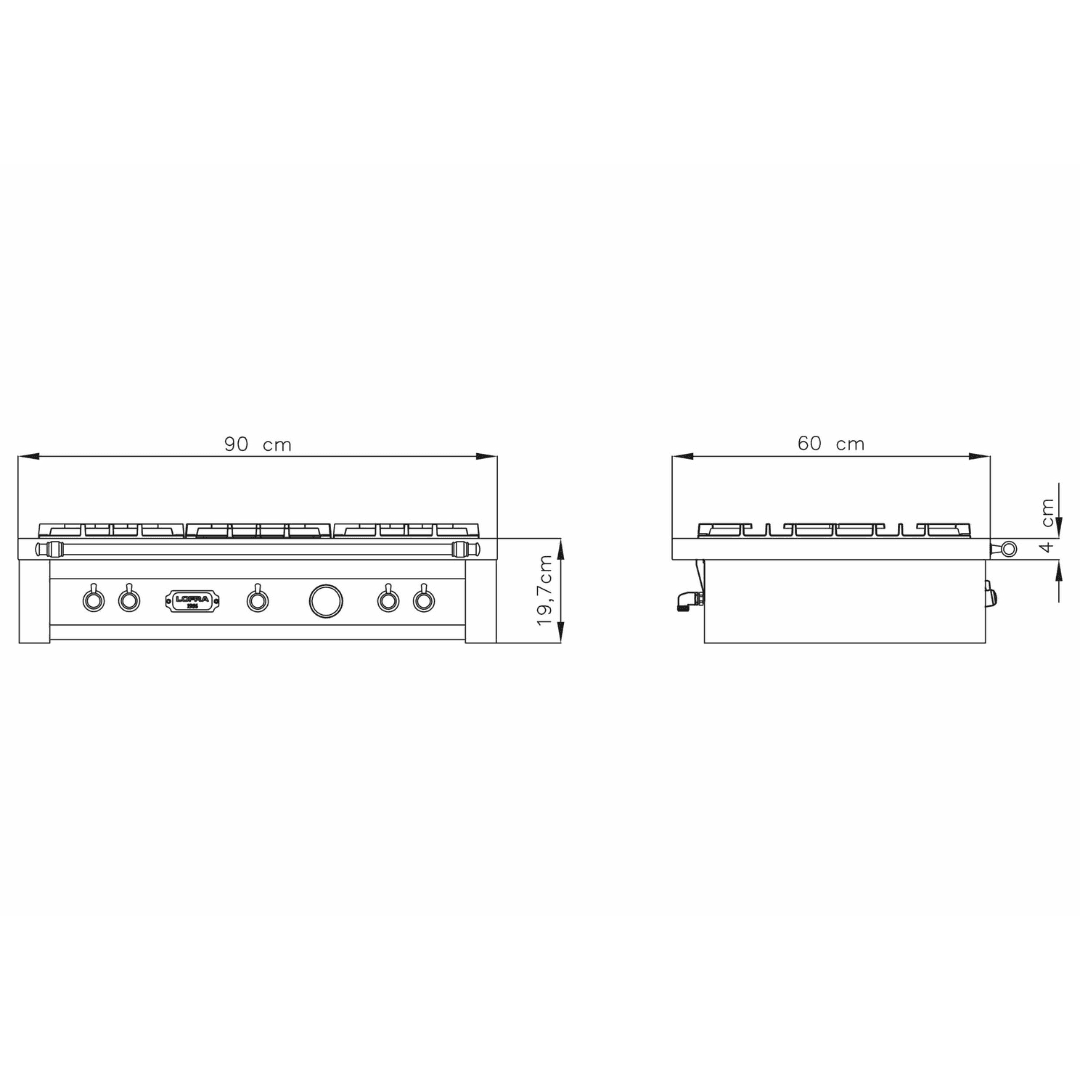 Dolcevita Range Top 90 cm - Black Matte - Lofra Cookers
