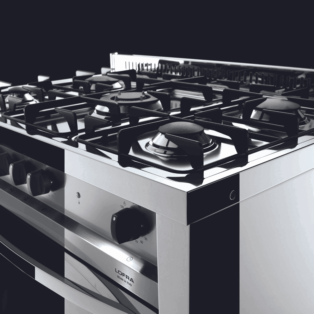 Maxima 80 cm 4 - Burner Dual Fuel Range Cooker with Food Storage- Stainless Steel - Lofra Cookers