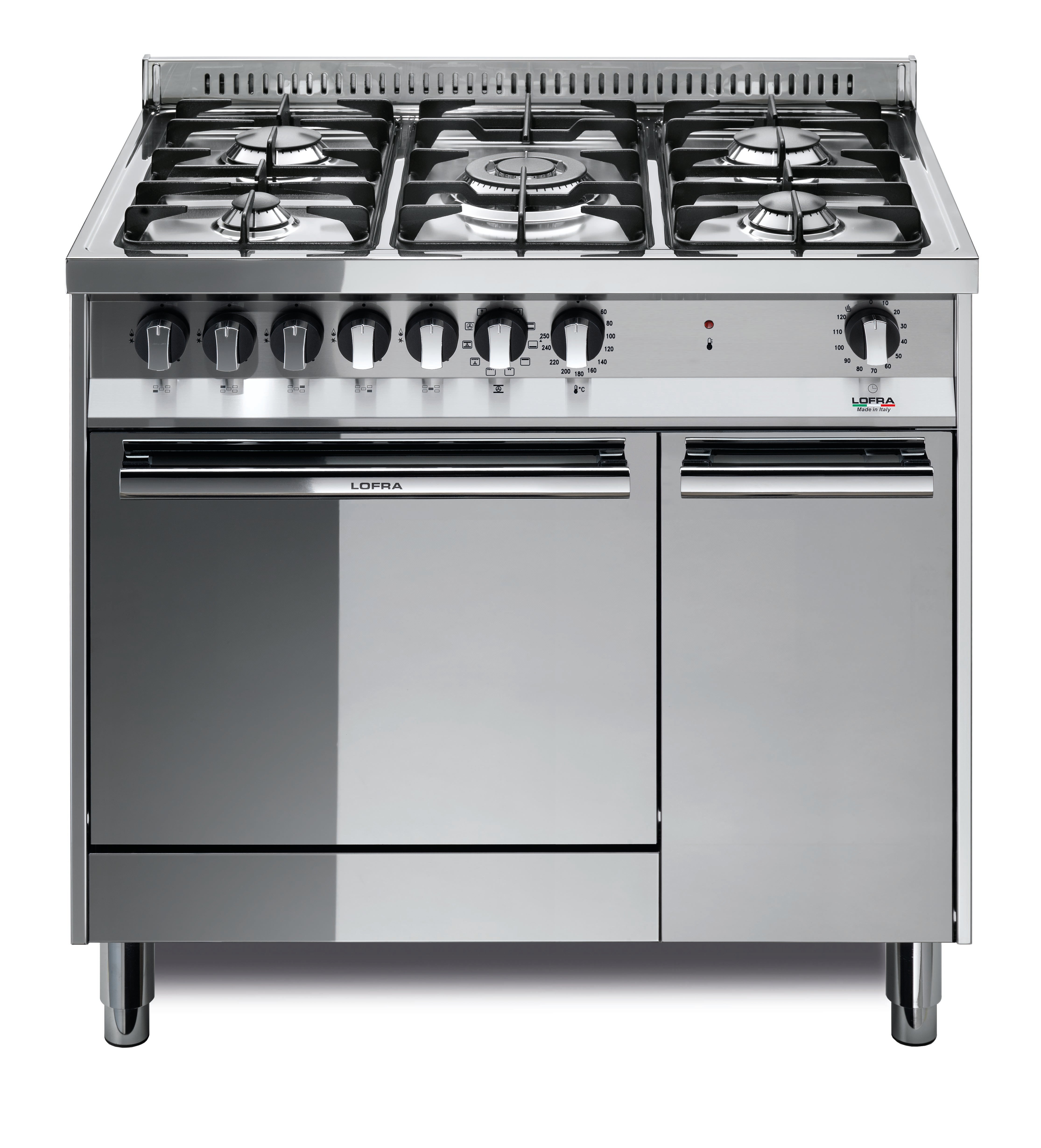 Maxima 90 cm 5 - Burner Dual Fuel Range Cooker with Extendable Side Loader - Stainless Steel