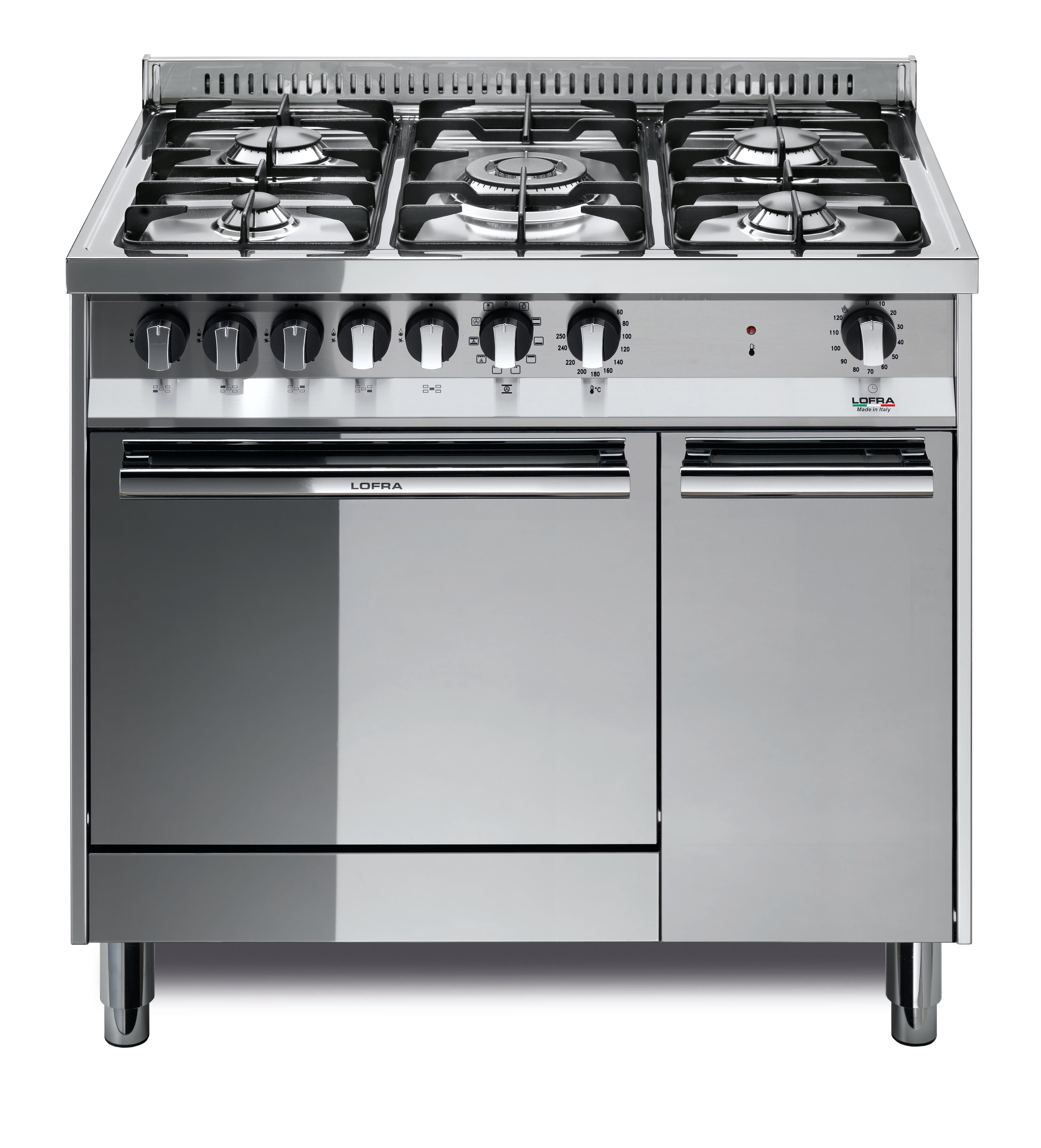 Maxima 90 cm 5 - Burner Dual Fuel Range Cooker with Storage Space - Stainless Steel