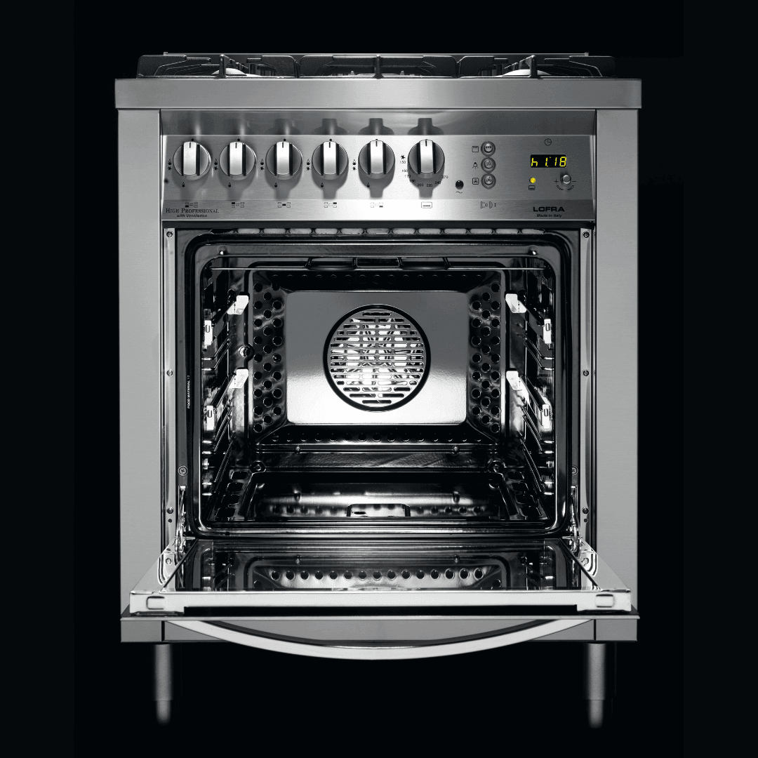 Professional 90 cm 5 - Burner Double Oven Dual Range Cooker - Stainless Steel - Lofra Cookers