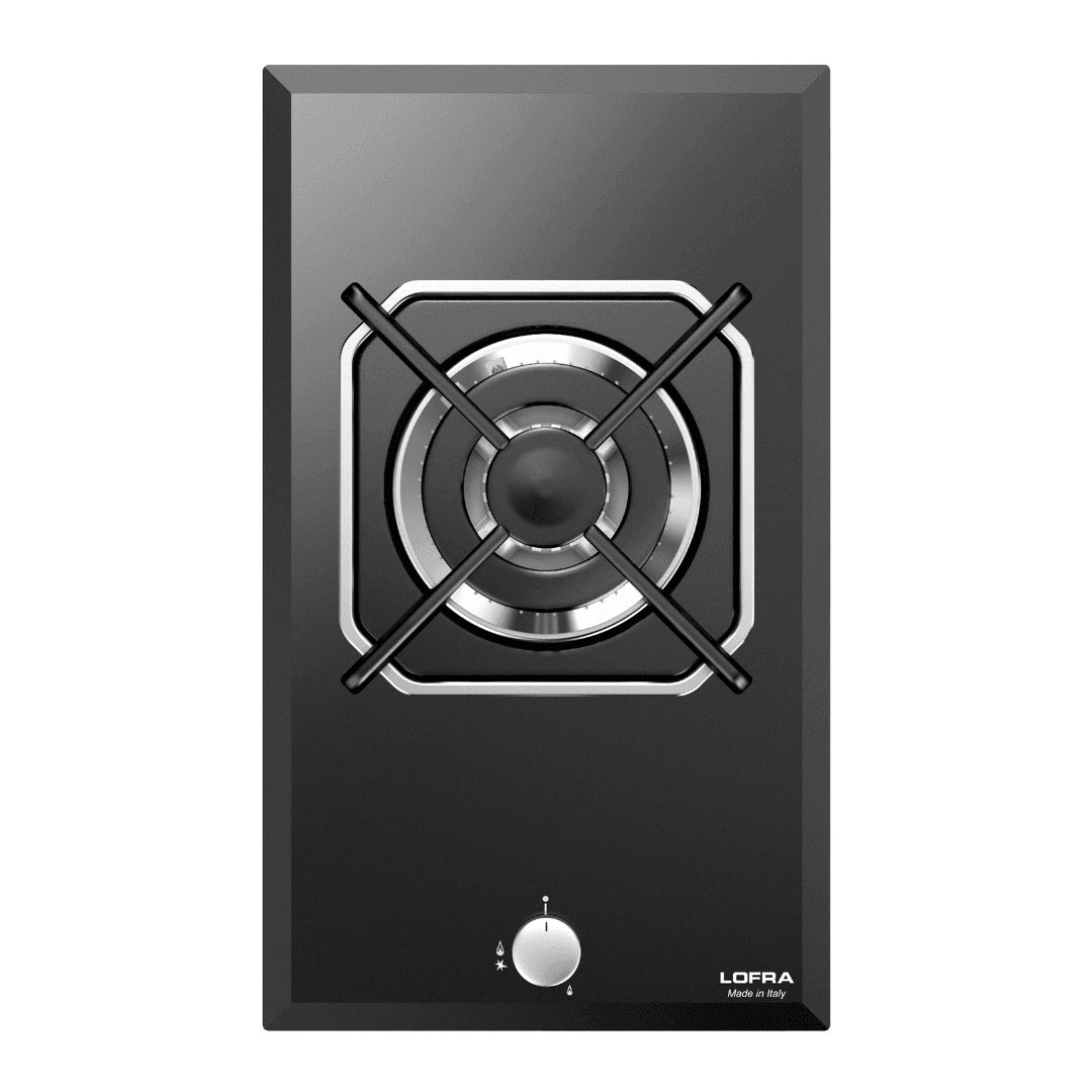 Professional Gas Glass Hob 30 cm - Diadema Single Burner - Black Glass - Lofra Cookers