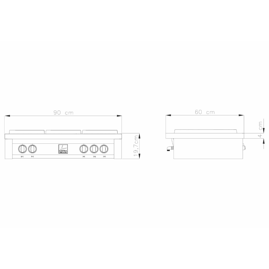 Professional Range Top 90 cm - Stainless Steel - Lofra Cookers