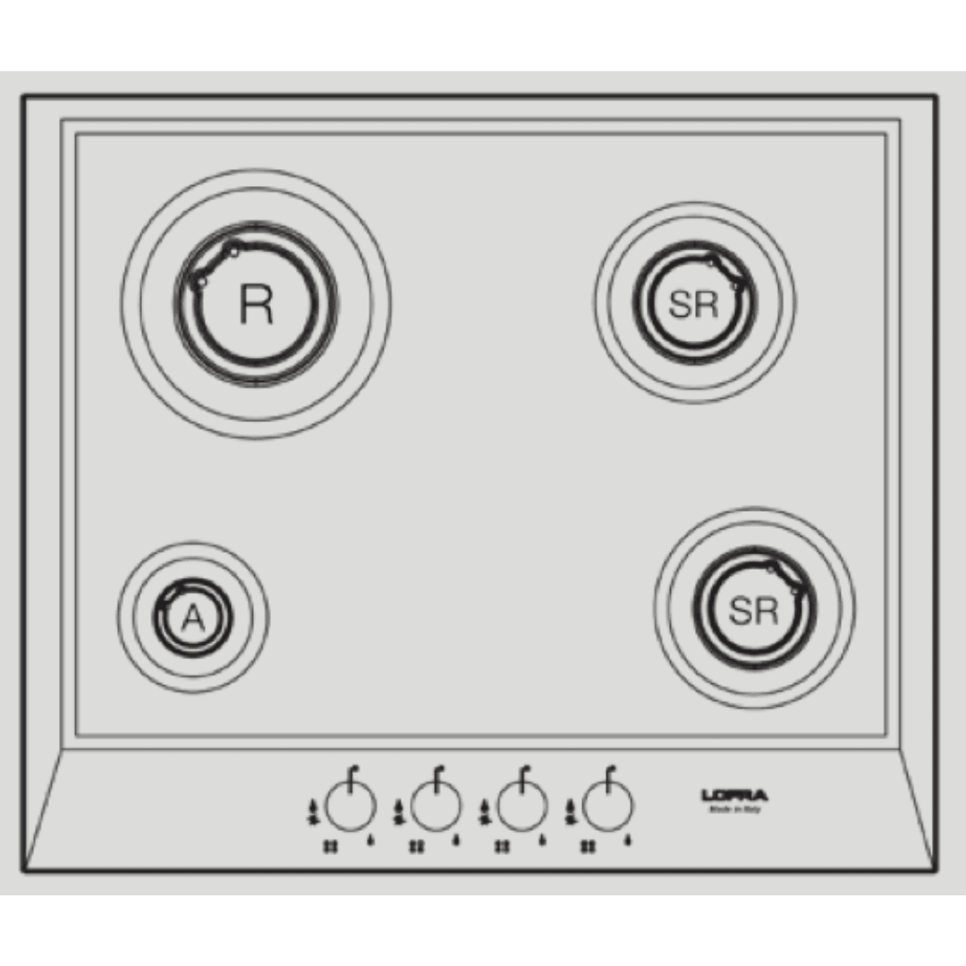 Professional Stainless Steel Hob 60 cm - Artes - Stainless Steel - Lofra Cookers
