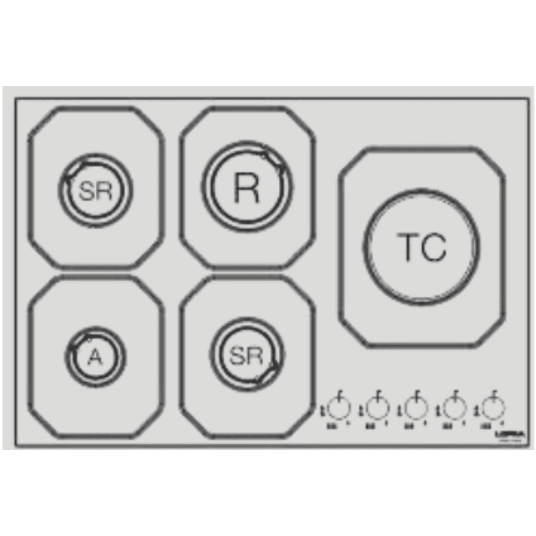 Professional Stainless Steel Hob 75 cm - Urano - Steel - Triple Ring (Right) - Lofra Cookers