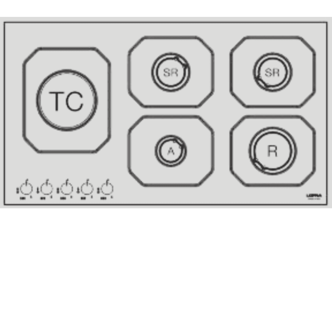 Professional Stainless Steel Hob 90 cm - Nettuno - Steel - Triple Crown Left - Lofra Cookers