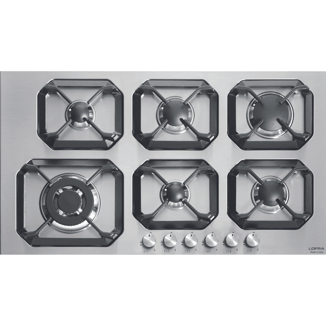 Professional Stainless Steel Hob 90 cm - Plutone - Stainless Steel - Lofra Cookers