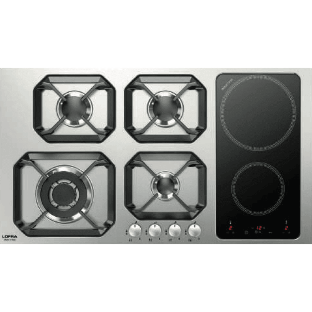 Professional Stainless Steel Mixed Hob 90 cm - Nettuno - Stainless Steel - Lofra Cookers