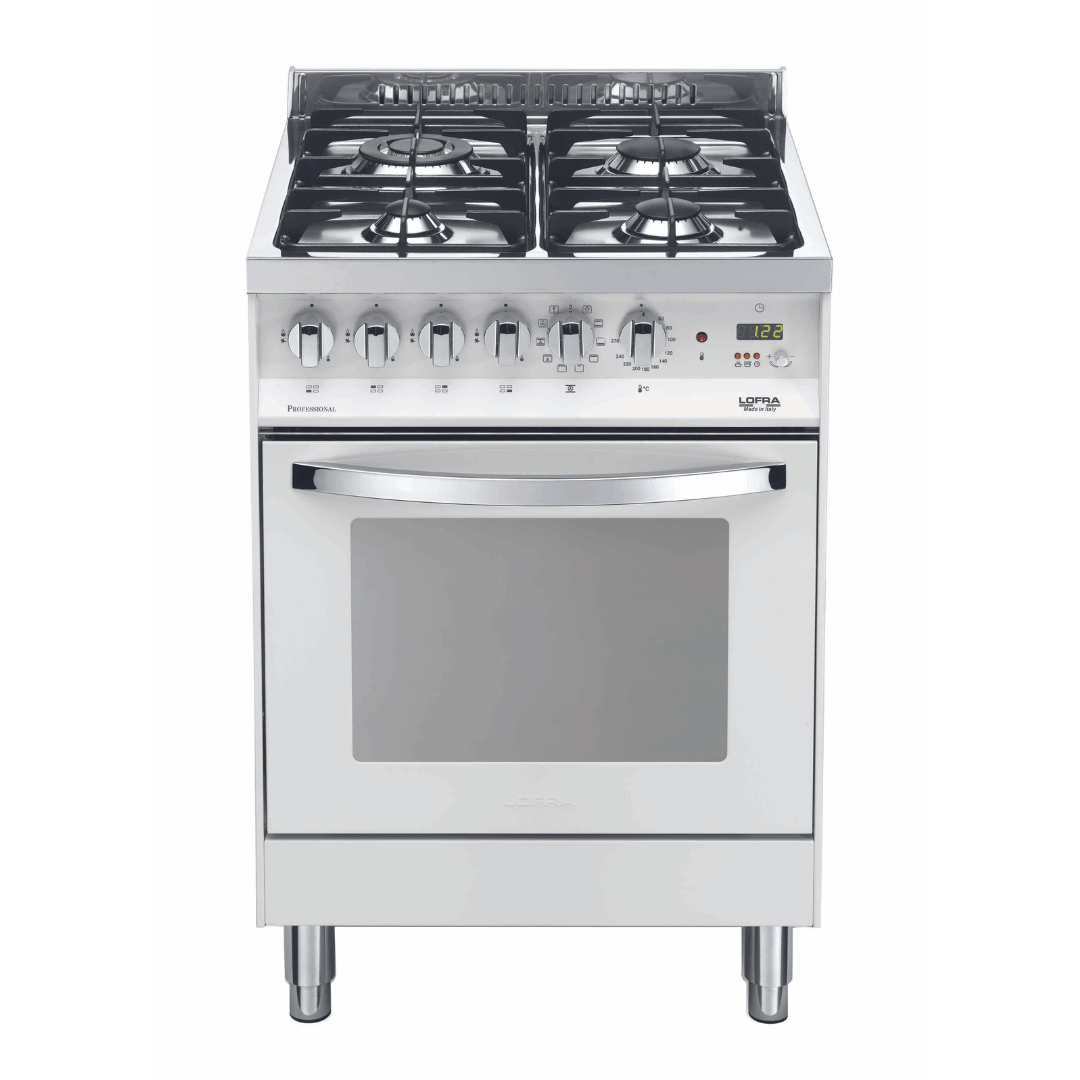 Rainbow 60 cm Dual Fuel Range Cooker - Pearl White - Lofra Cookers