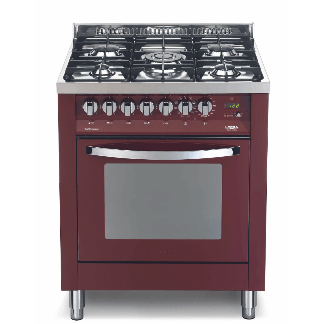 Rainbow 70 cm Dual Fuel Range Cooker - Red Burgundy - Lofra Cookers