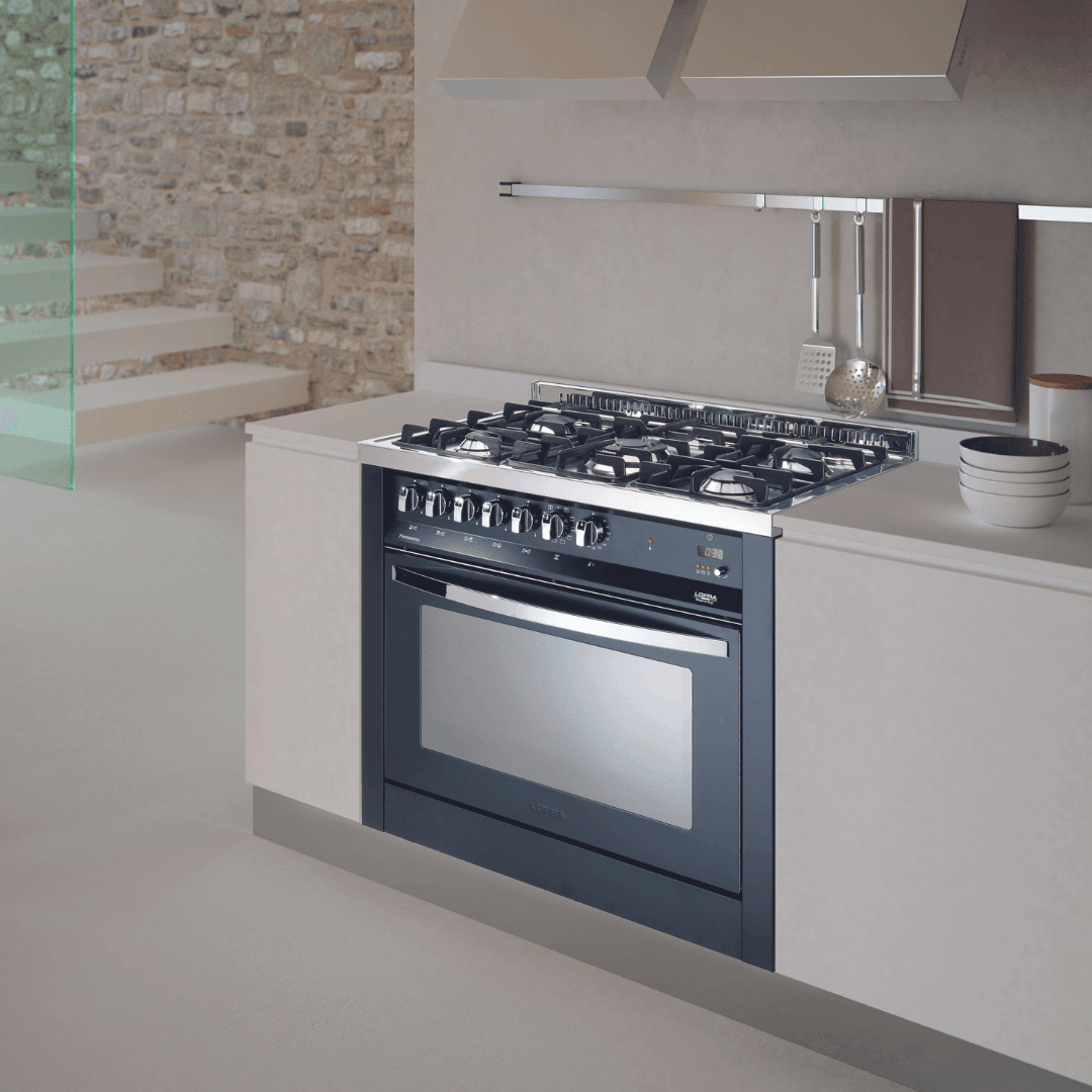 Rainbow 80 cm Gas Range Cooker - Black Matte - Lofra Cookers