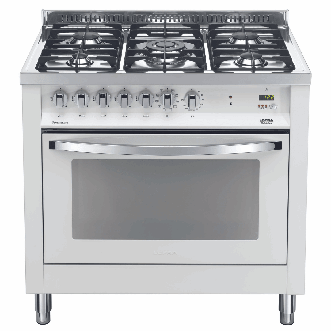 Rainbow 90 cm Dual Fuel Range Cooker - Pearl White - Lofra Cookers
