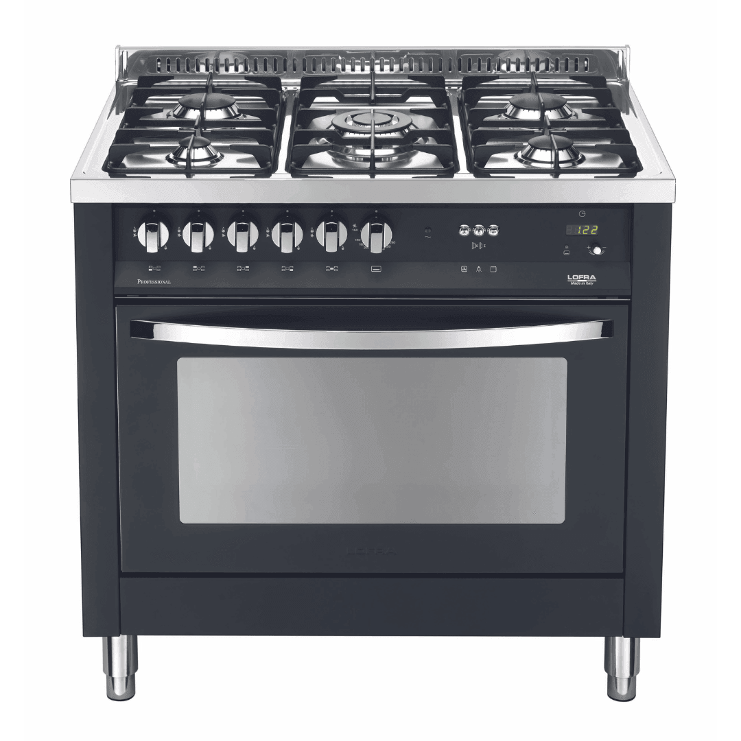 Rainbow 90 cm Gas Range Cooker - Black Matte - Lofra Cookers