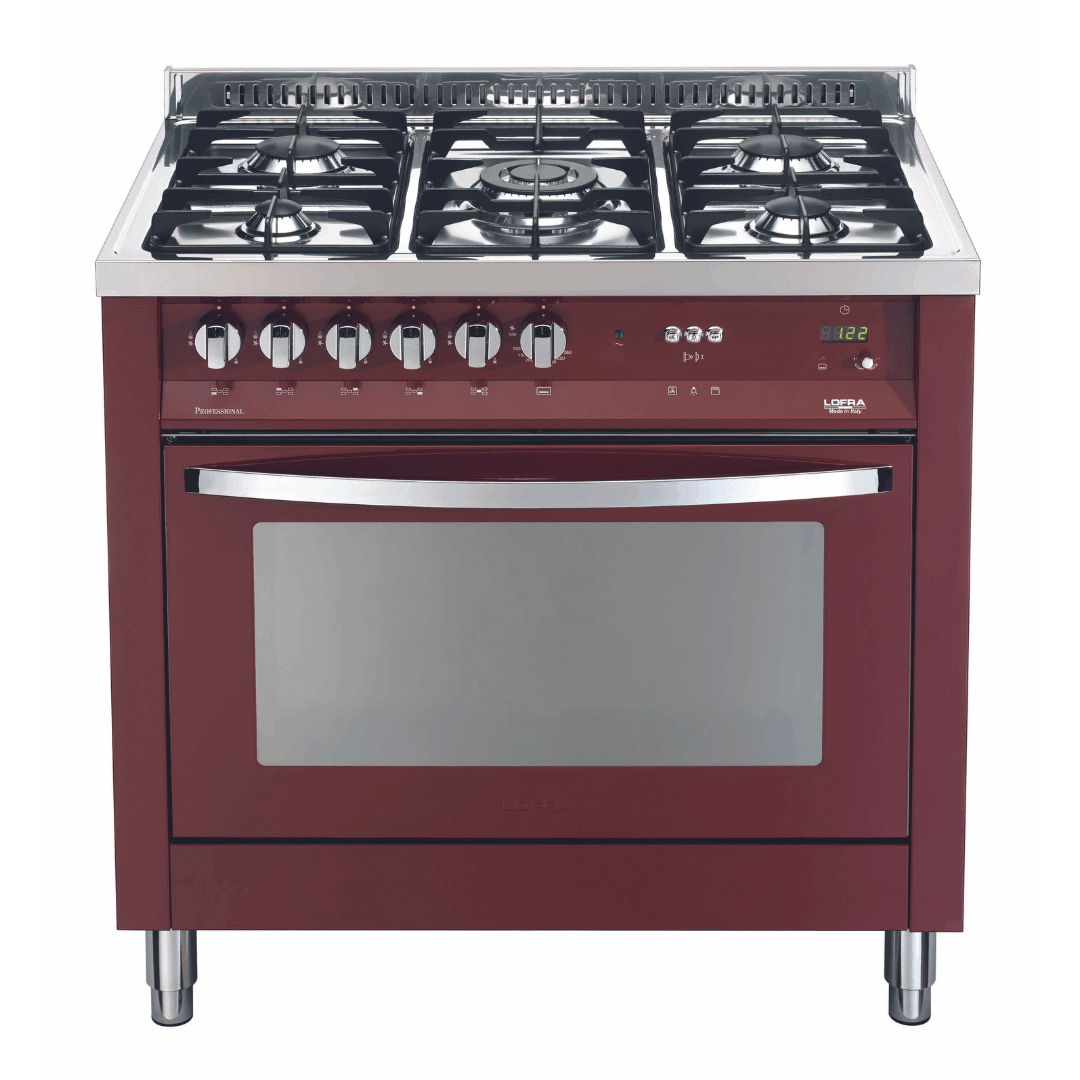 Rainbow 90 cm Gas Range Cooker - Red Burgundy - Lofra Cookers