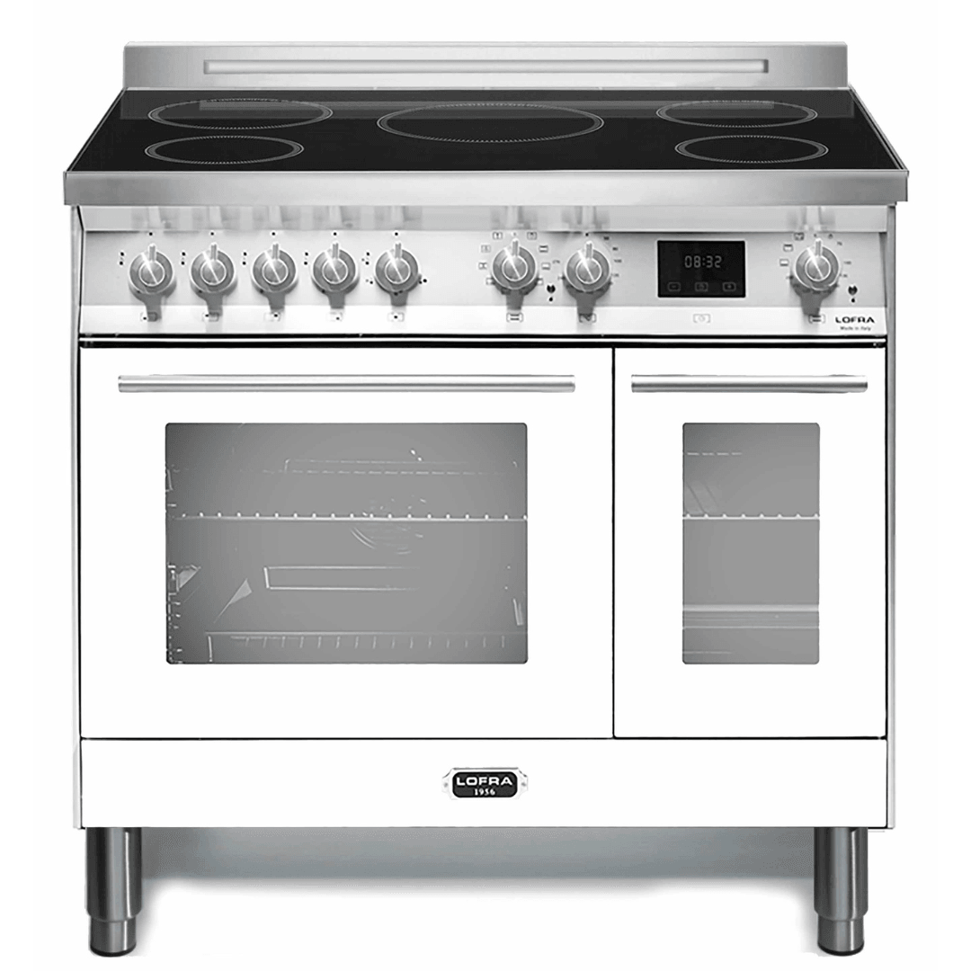 Venezia 90 cm Double Oven Electric Fuel Cooker - Pearl White - Lofra Cookers