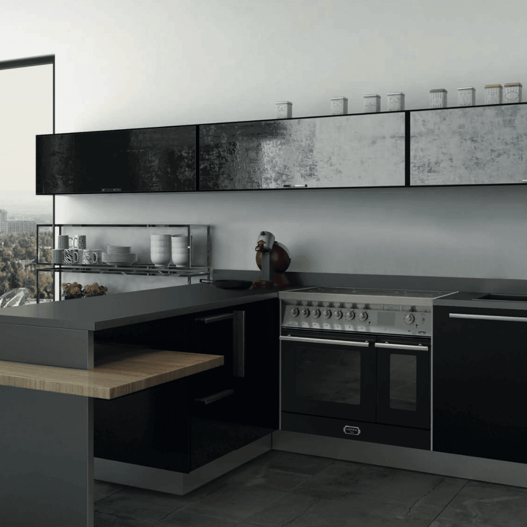 Venezia 90 cm Electric Fuel Cooker - Black Matte - Lofra Cookers