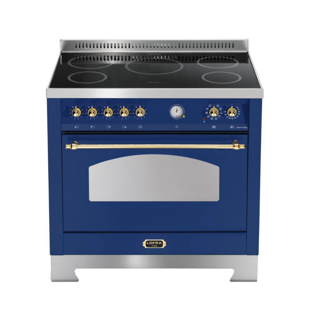 Dolcevita 90 cm Electric Fuel Cooker - Blue - Brass Finish