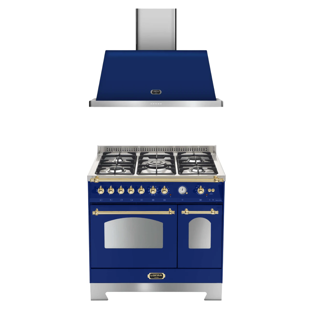 Dolcevita 90 cm Double Electric Oven Dual Fuel Range Cooker + Hood Bundle
