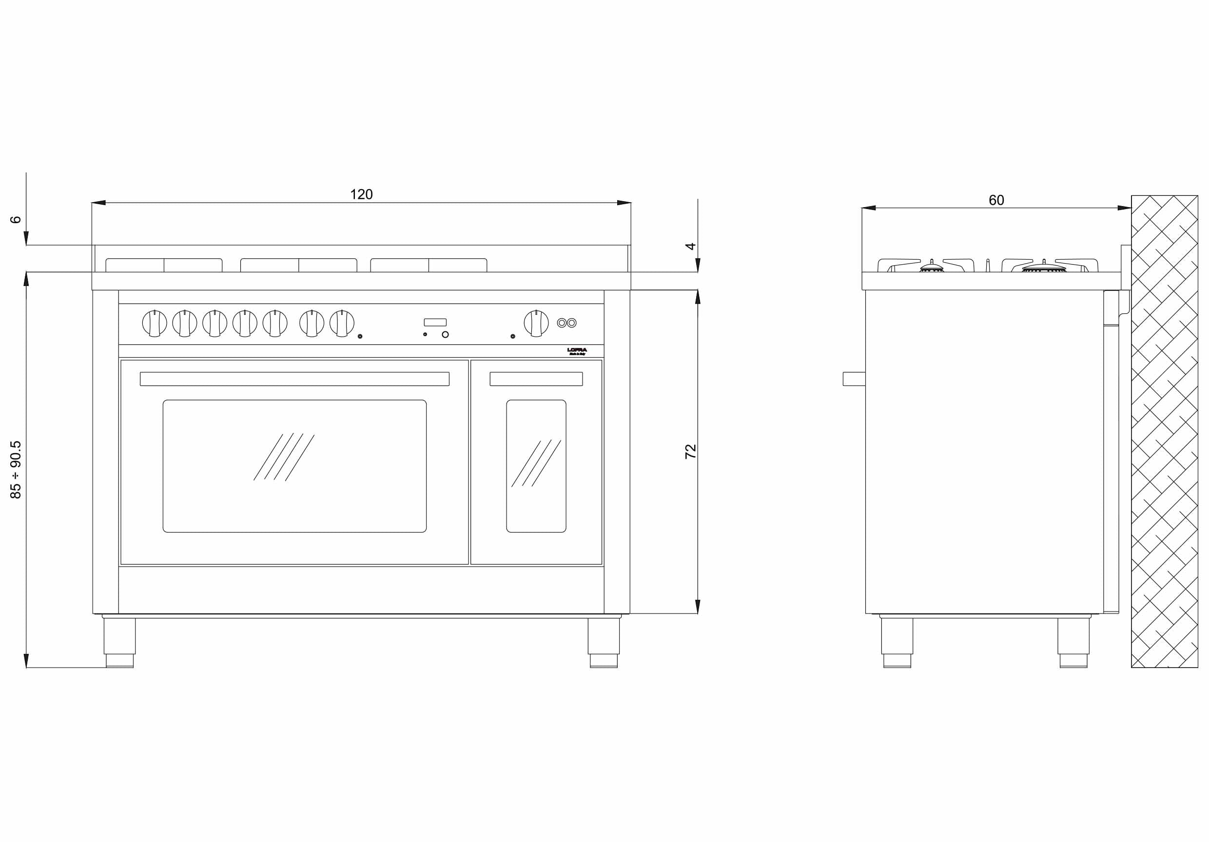 Professional 120 cm Mixed Dual Fuel Range Cooker - Stainless Steel - dleete me