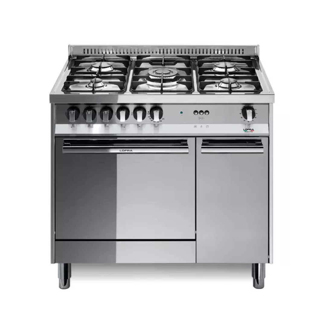 Maxima 90 cm 5 - Burner Dual Fuel Range Cooker with Side Carriage - Stainless Steel