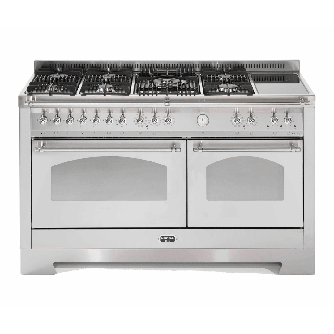 Dolcevita 150 cm Mixed Burners Double Electric Oven Dual Fuel Range Cooker - Stainless Steel - Chrome Finish - Lofra Cookers
