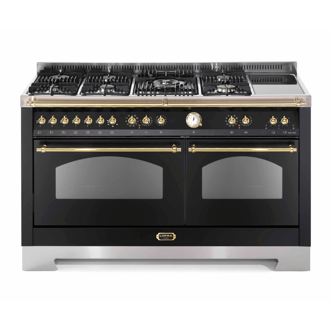 Dolcevita 150 cm Mixed Burners Double Electric Oven Dual Fuel Range Cooker - Stainless Steel - Chrome Finish - Lofra Cookers