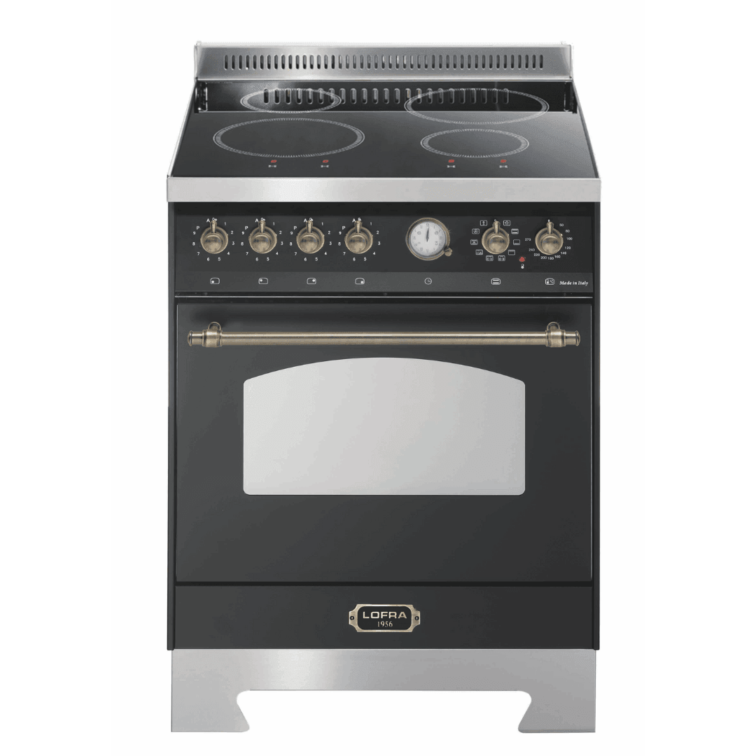 Dolcevita 60 cm Electric Fuel Cooker - Black Matte - Bronze Finish - Lofra Cookers