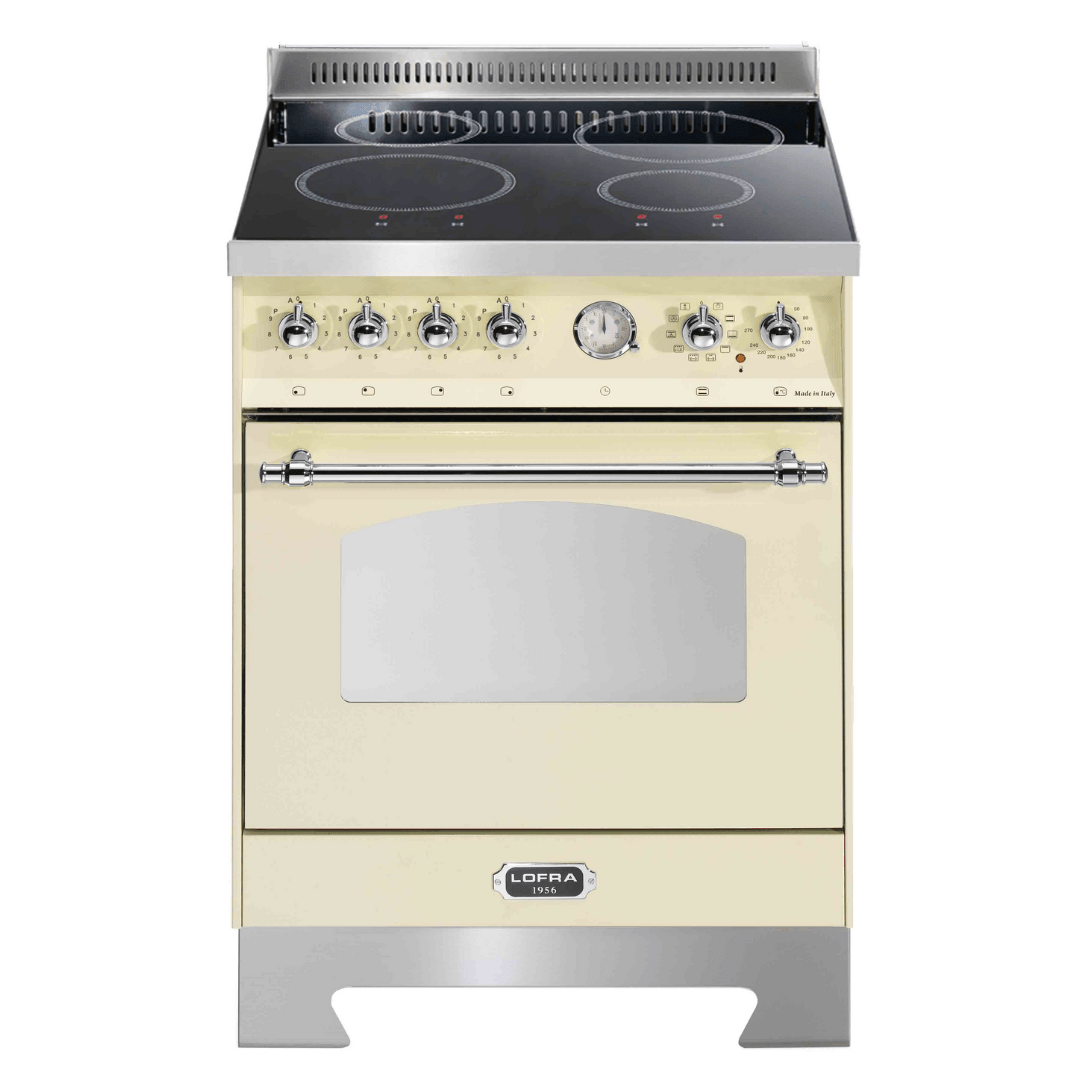 Dolcevita 60 cm Electric Fuel Cooker - Ivory White - Chrome Finish - Lofra Cookers