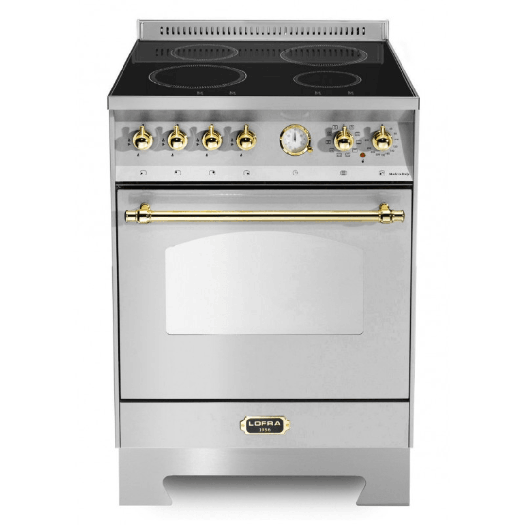 Dolcevita 60 cm Electric Fuel Cooker - Stainless Steel - Brass Finish - Lofra Cookers