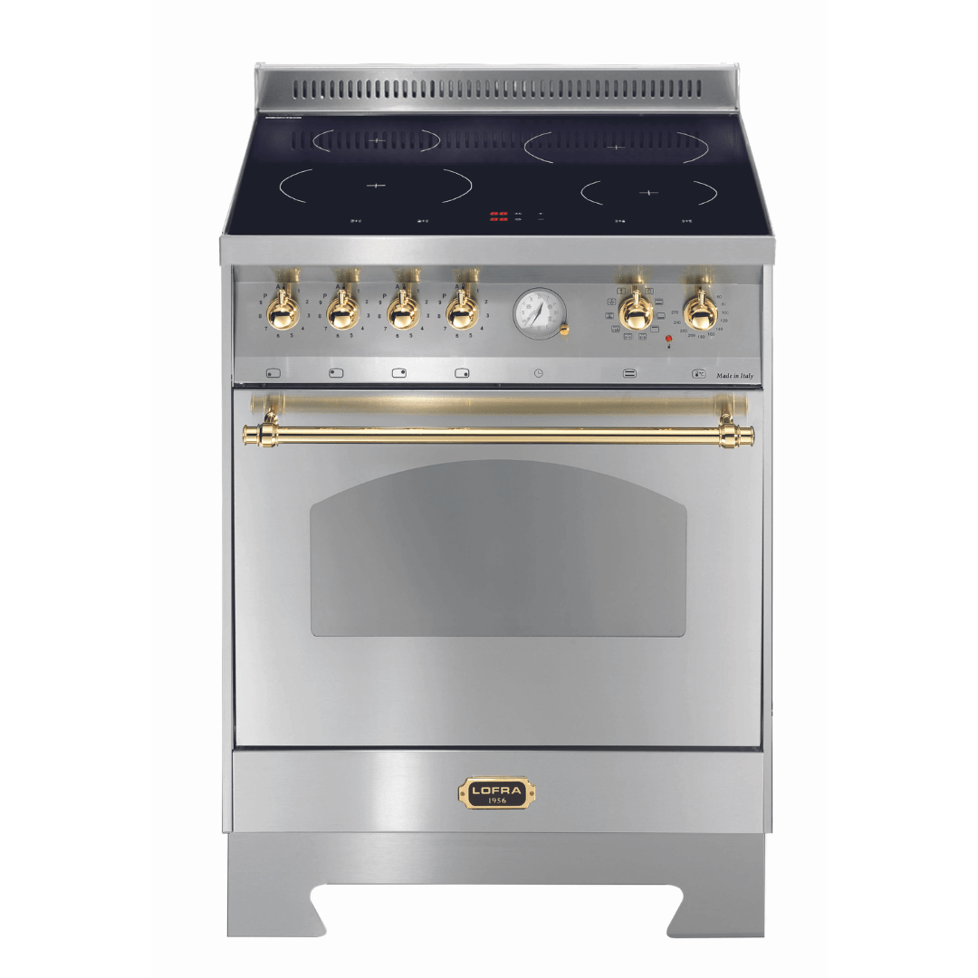 Dolcevita 60 cm Electric Fuel Cooker - Stainless Steel - Brass Finish - Lofra Cookers