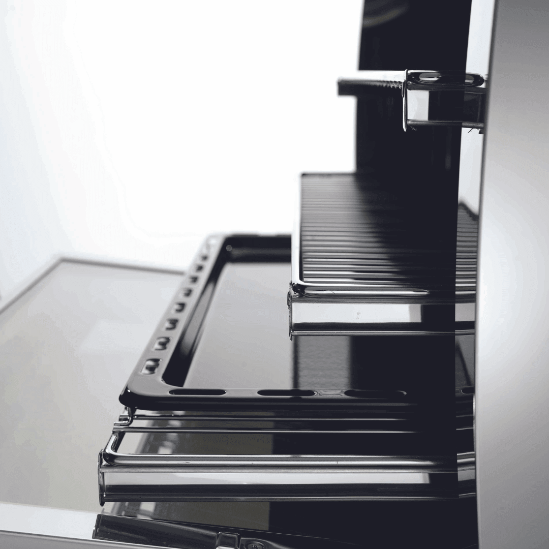 Dolcevita 70 cm Double Electric Oven Dual Fuel Range Cooker - Black Matte - Brass Finish - Lofra Cookers