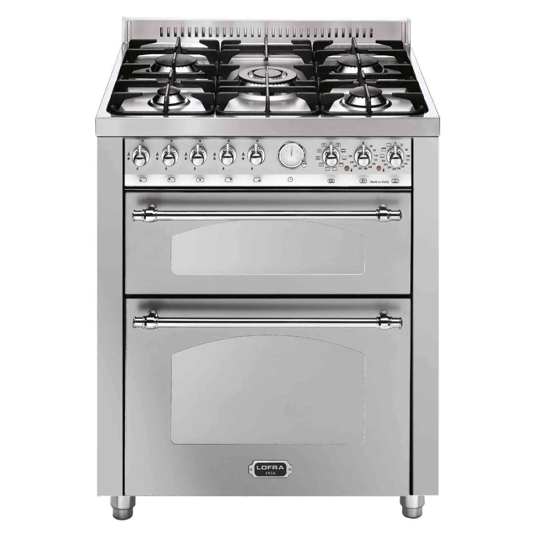 Dolcevita 70 cm Double Electric Oven Dual Fuel Range Cooker - Stainless Steel - Chrome Finish - Lofra Cookers