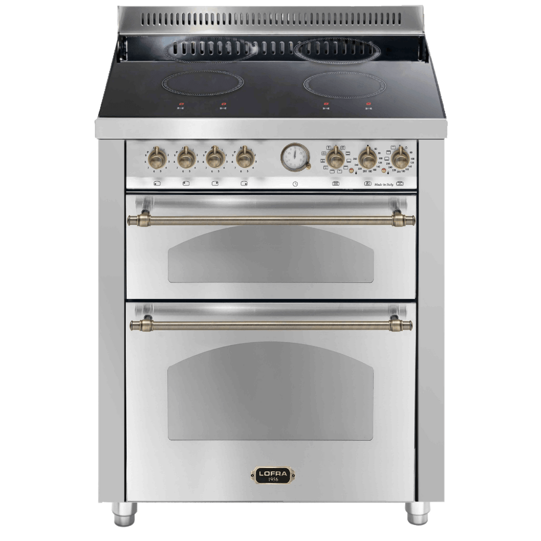 Dolcevita 70 cm Double Electric Oven Electric Fuel Range Cooker - Stainless Steel - Bronze Finish - Lofra Cookers