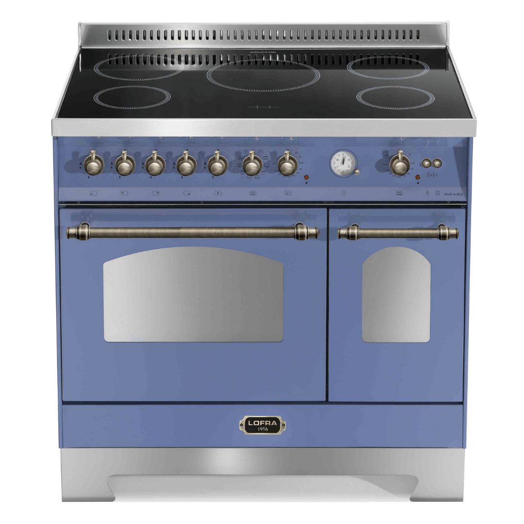 Dolcevita 90 cm Double Oven Electric Fuel Cooker - Lavender - Bronze Finish - Lofra Cookers
