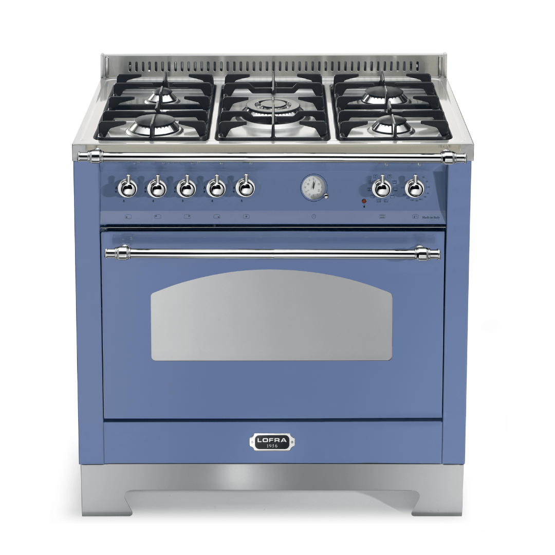 Dolcevita 90 cm Dual Fuel Range Cooker - Lavender - Chrome Finish - Lofra Cookers