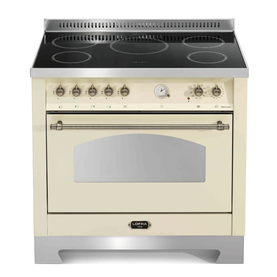 Dolcevita 90 cm Electric Fuel Cooker - Ivory White - Bronze Finish - Lofra Cookers