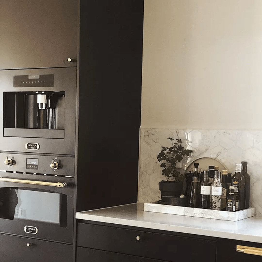 Dolcevita Coffee Machine - Black Matt - Brass Finish - Lofra Cookers