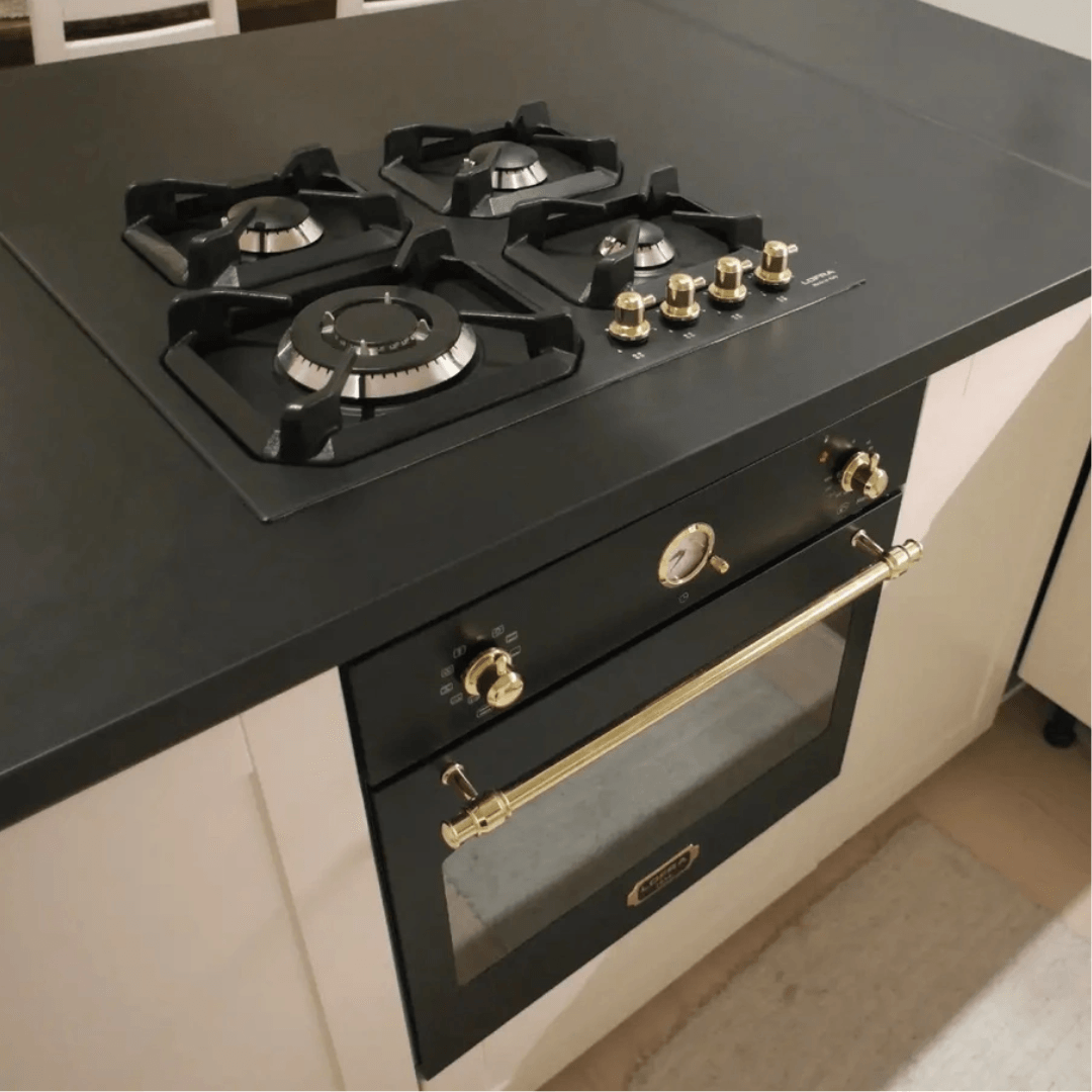 Dolcevita Electric Oven 60 cm - Black Matt - Brass Finish - Lofra Cookers