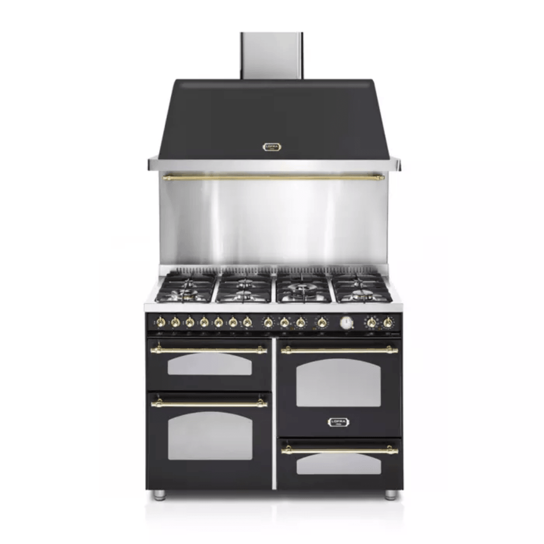 Dolcevita Hood 120 cm - Black Matt - Brass Finish - Lofra Cookers