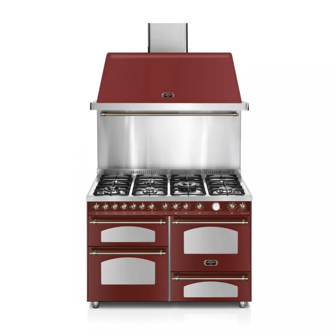 Dolcevita Hood 120 cm - Red Burgundy - Bronze Finish - Lofra Cookers