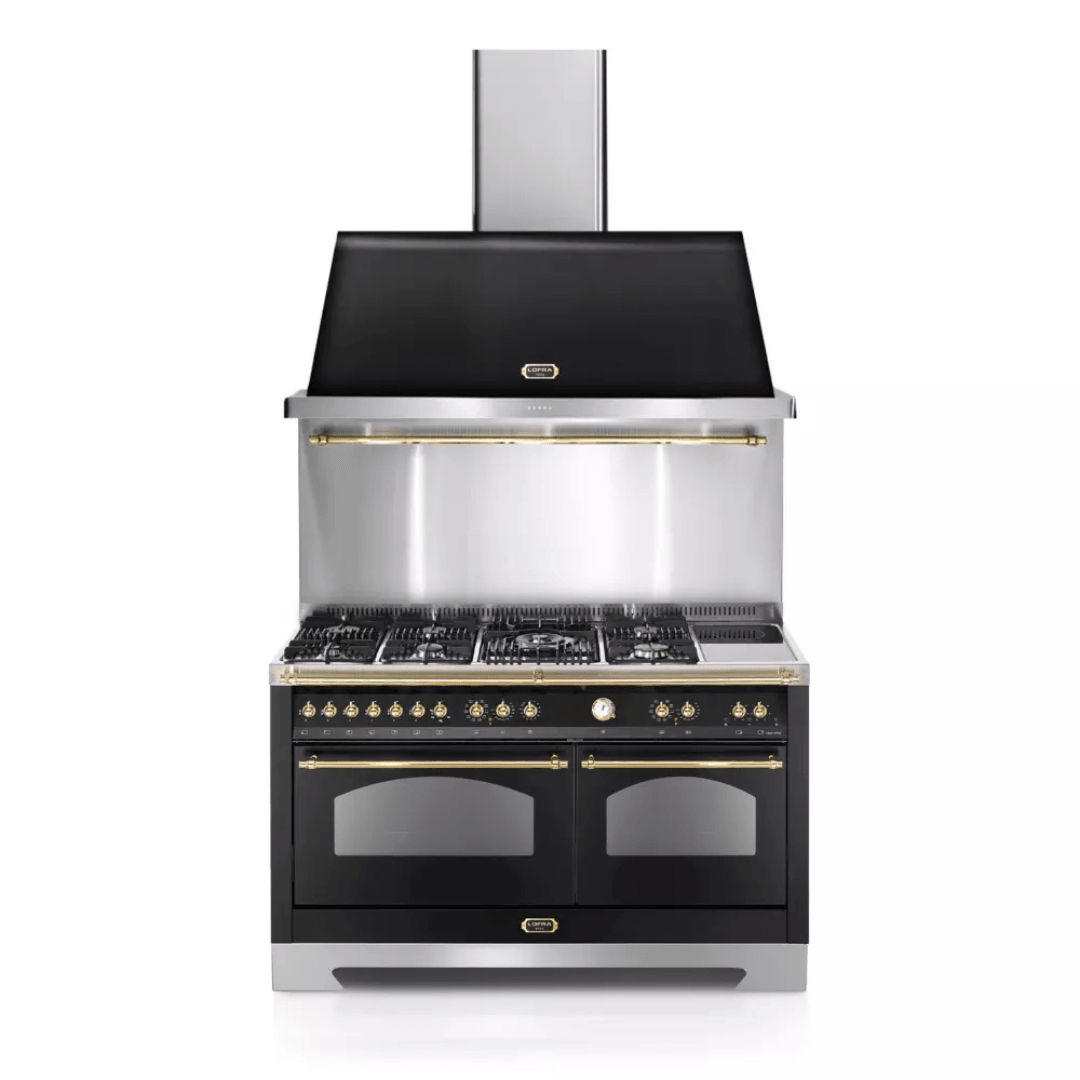 Dolcevita Hood 150 cm - Black Matt - Brass Finish - Lofra Cookers