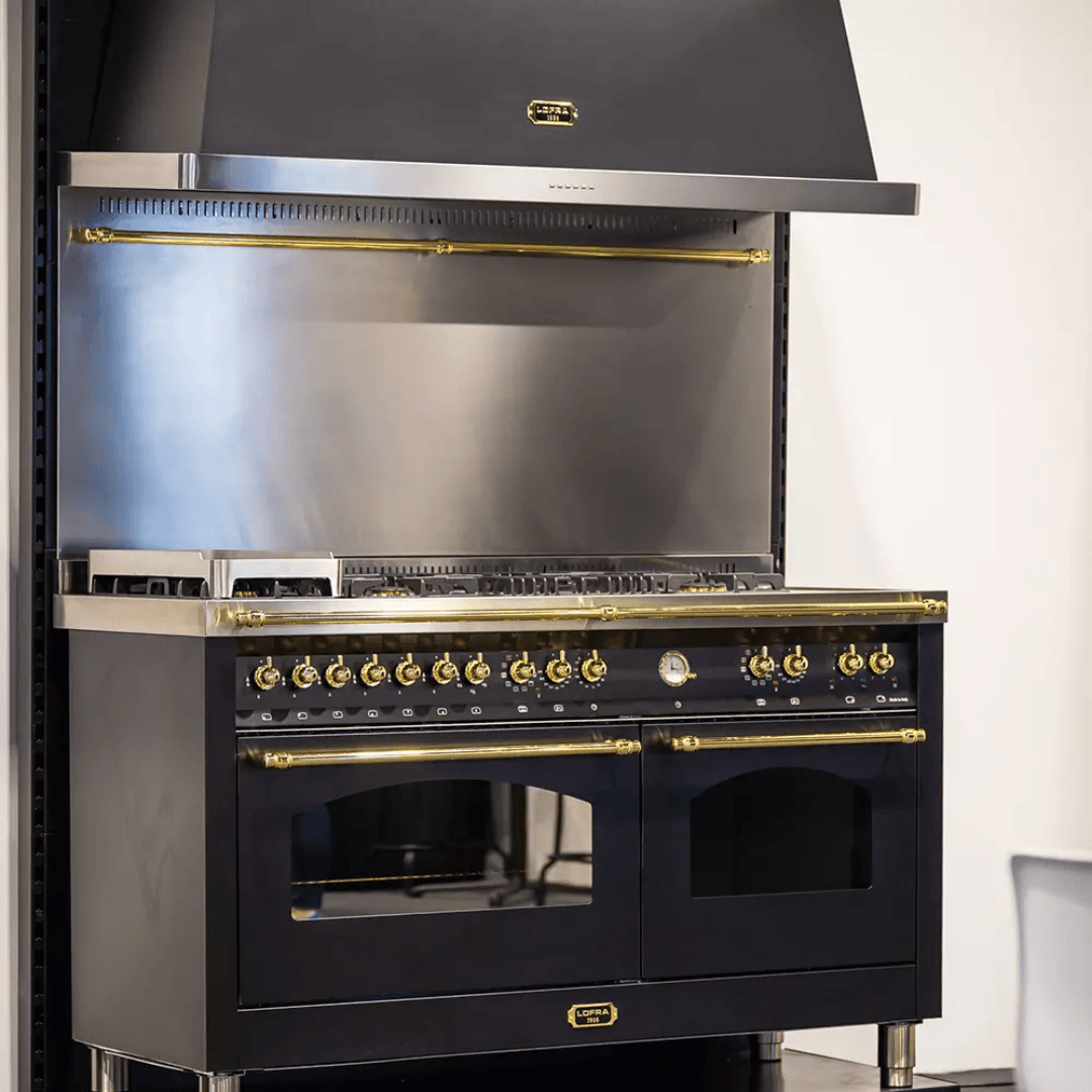 Dolcevita Hood 150 cm - Black Matt - Brass Finish - Lofra Cookers