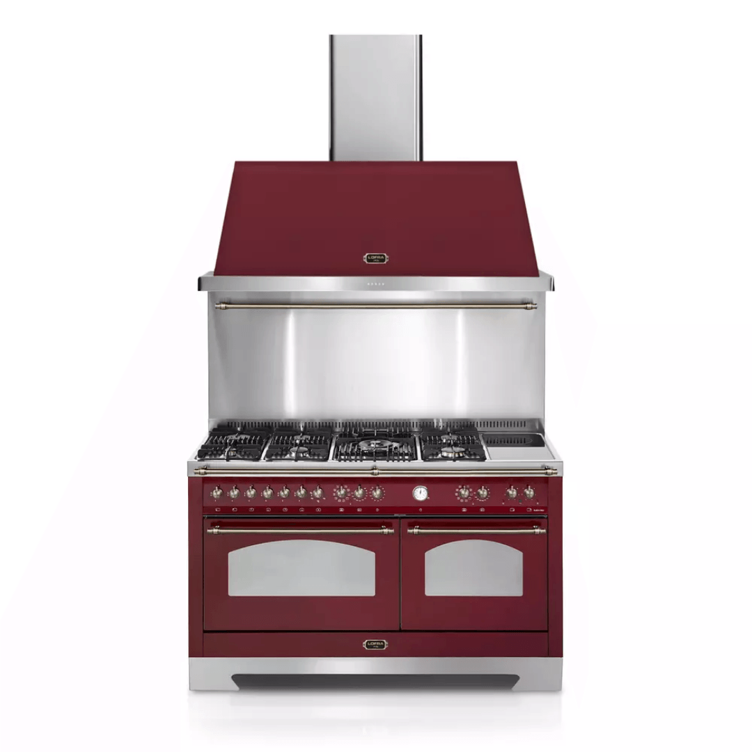 Dolcevita Hood 150 cm - Red Burgundy - Bronze Finish - Lofra Cookers